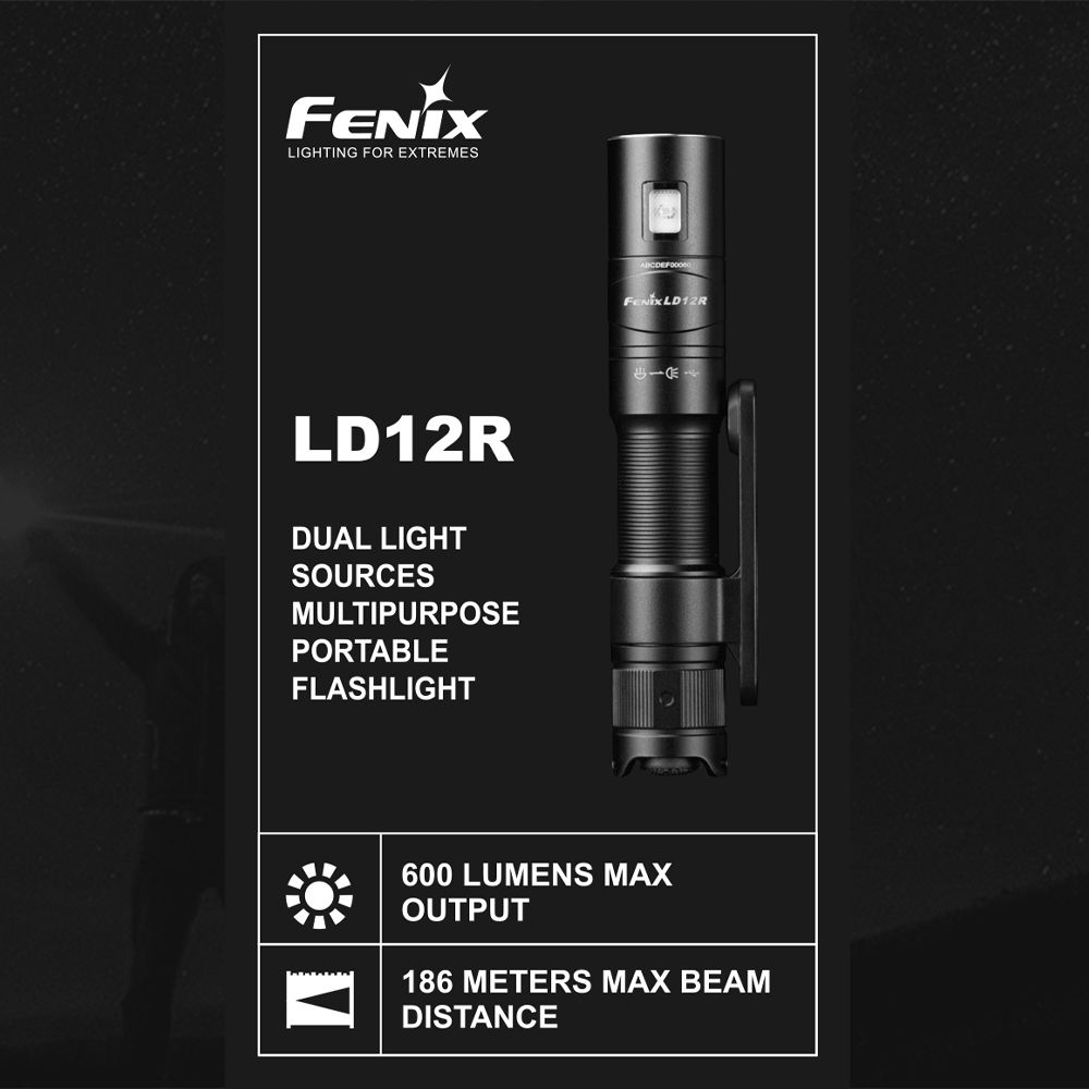 Fenix  LD12R 雙光源多用途便攜手電筒/600流明.戰術手電筒 強光led電筒 隨身手電筒 高流明手電 USB充電