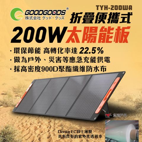【GOODGOODS】200W 折疊式太陽能板
