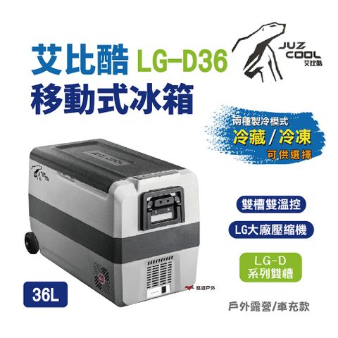 【艾比酷】雙槽雙溫控車用冰箱LG-D36