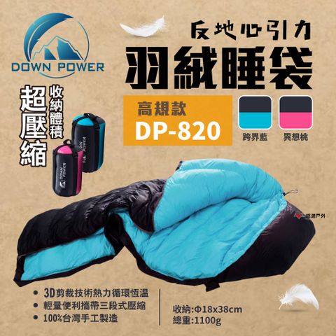 【Down Power】 反地心引力羽絨睡袋 DP-820 (日本品級) 跨界藍/異想桃