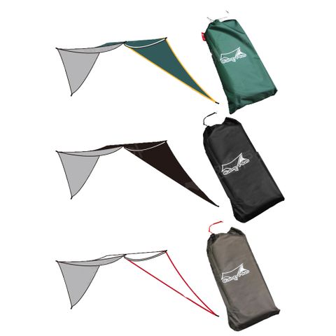 【Camp Plus】泰坦黑膠天際帳專用延伸布_M號