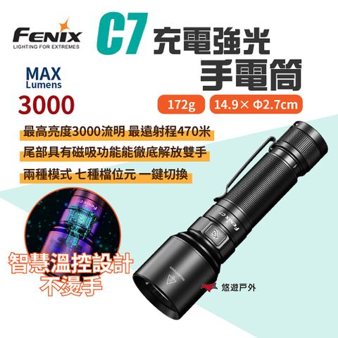 Fenix C7 充電強光手電筒