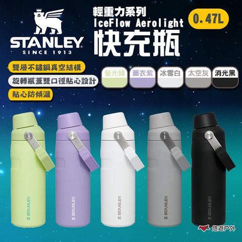 【STANLEY】輕重力系列 IceFlow Aerolight 快充瓶 0.47L