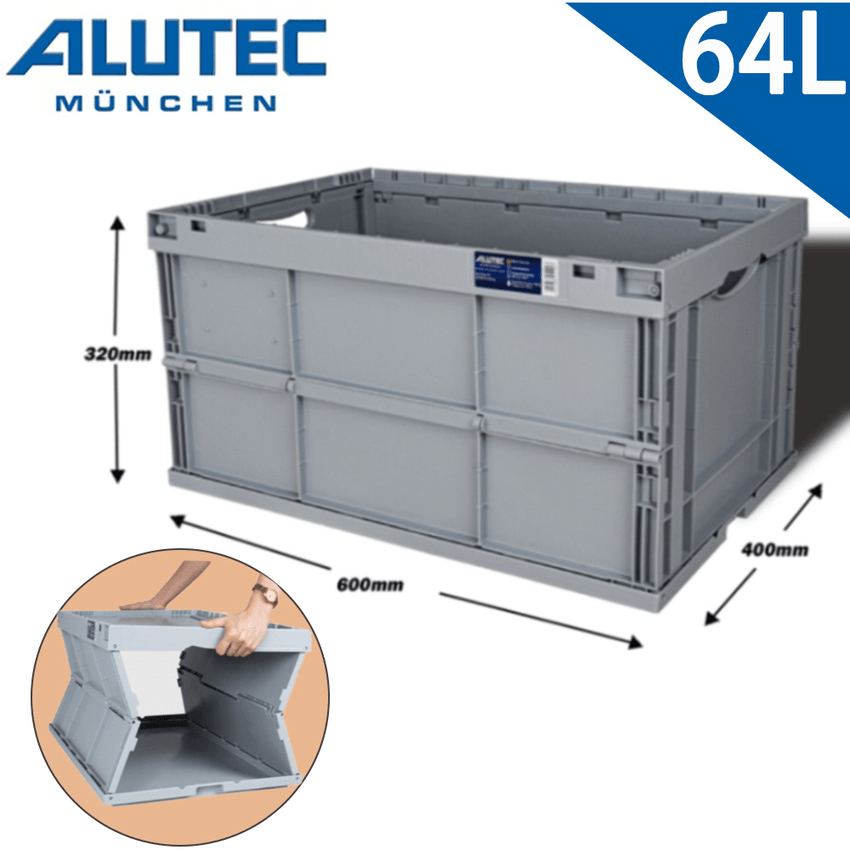 ALUTEC ALUTEC德國鋁箱 台灣總代理-加深摺疊收納籃 露營收納 工具收納 居家收納(64L) 容量大好收納/折疊式不佔空間/可雙層疊加