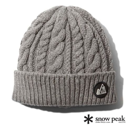 Snow Peak 【日本 】Cable Beanie 輕量百搭保暖針織帽.毛線帽.無簷小便帽/MM4310-AC03GY 灰色