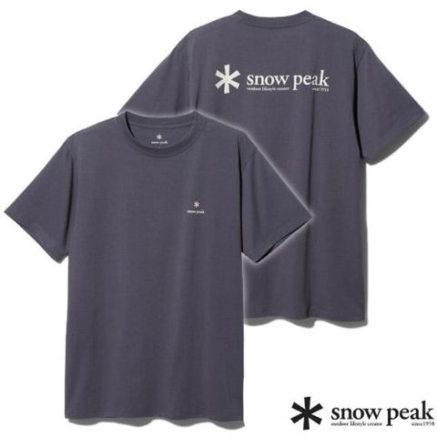 【日本 Snow Peak】Snow Peak Logo 圓領短袖T恤.運動休閒上衣/TS-23AU001 CH 炭灰色