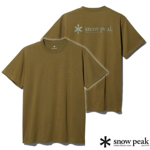 【日本 Snow Peak】Snow Peak Logo 圓領短袖T恤.運動休閒上衣/TS-23AU001 OL 橄欖綠