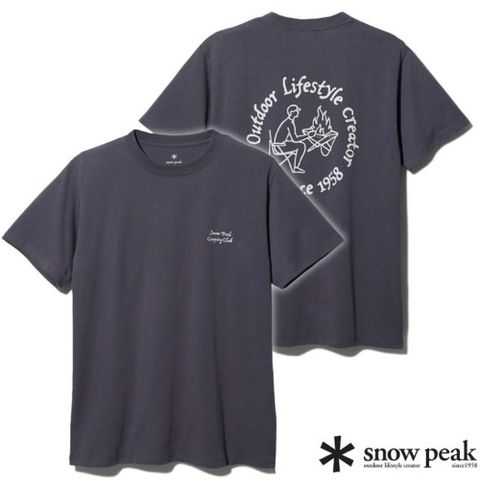 【日本 Snow Peak】Snow Peak Camping Club 圓領短袖T恤.運動休閒上衣/TS-23AU002 CH 炭灰色