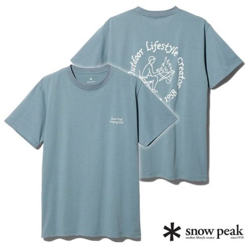 【日本 Snow Peak】Snow Peak Camping Club 圓領短袖T恤.運動休閒上衣/TS-23AU002 SX 湖水藍