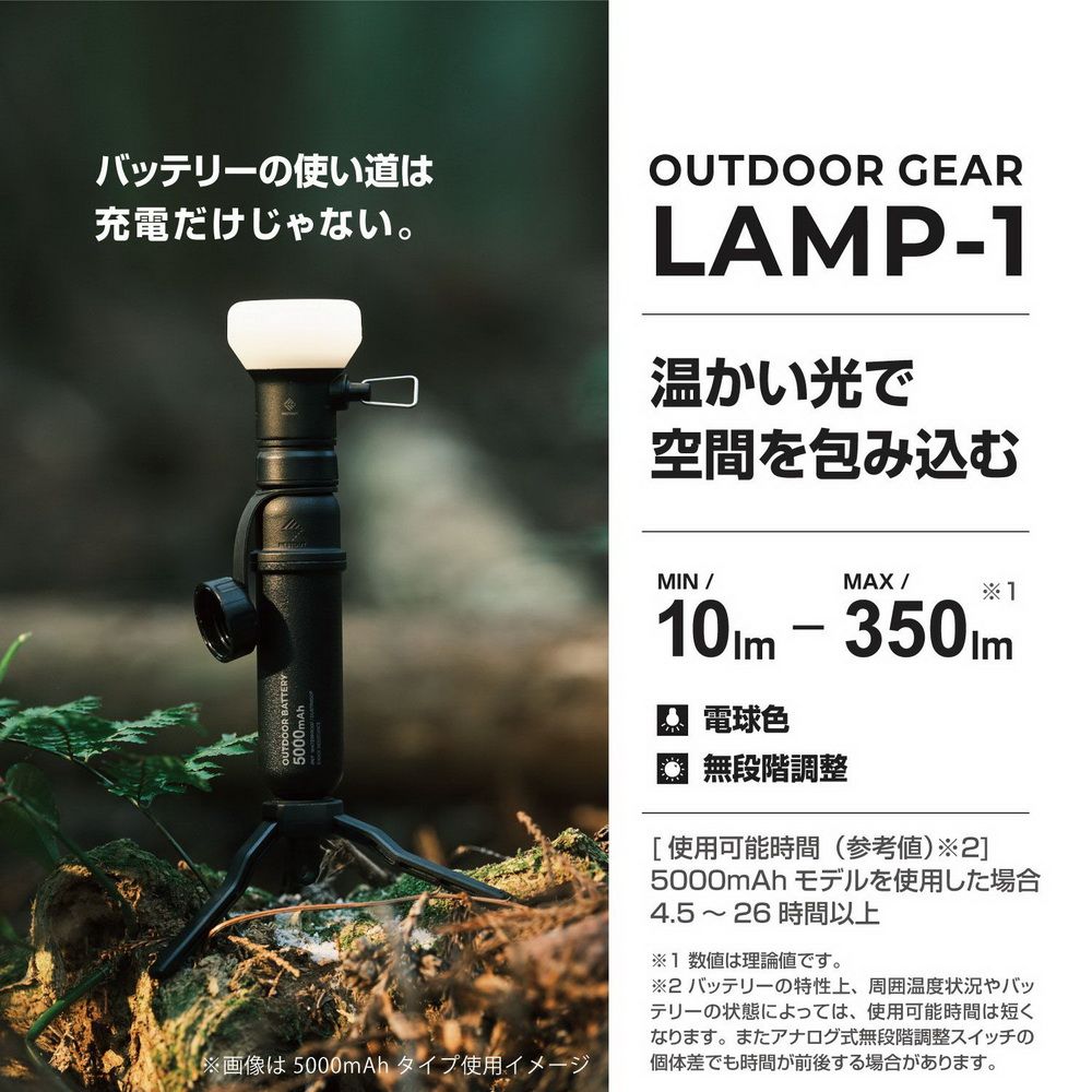 ELECOM  NESTOUT戶外型行動電源10000mAh+LED燈組LAMP-1