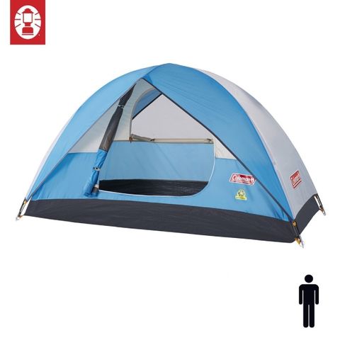 【美國 Coleman】Sundome Tent Cyan 日光浴1人帳篷 天藍色 登山 雙窗 透氣 防雨(庫存福利品)