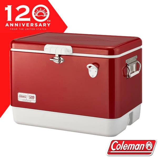 美國Coleman】120周年紀念款51L STELL BELTED鋼甲冰箱.冰桶.保冷箱/CM