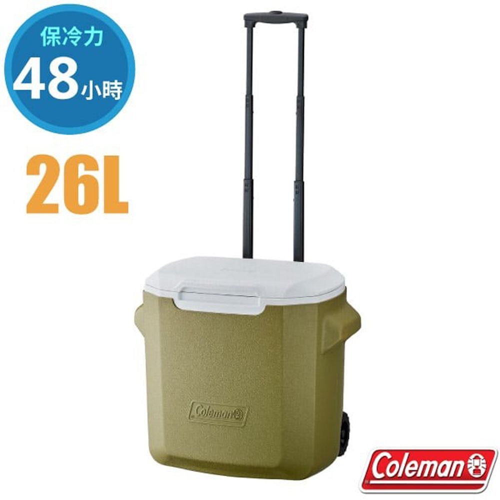 Coleman 26.5L 綠橄欖拉桿冰箱(保冷力48小時).保冷保冰箱.冰筒.冰桶/CM-05748