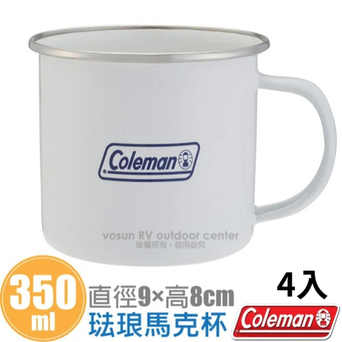 【美國 Coleman】琺琅馬克杯 (4入)/CM-32359