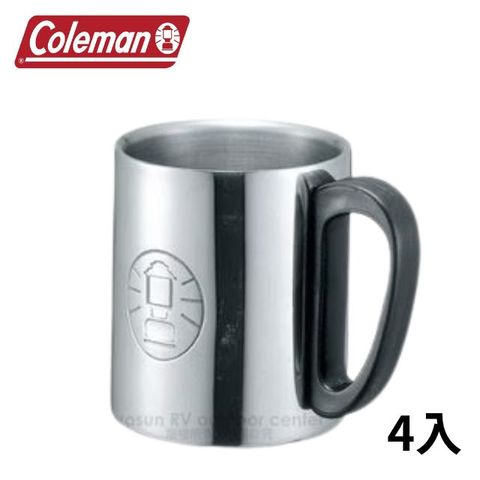 Coleman 美國 不銹鋼斷熱杯300C.C. (4入) 雙層隔熱杯.環保杯/適露營.野炊.郊遊.釣魚.戶外必需品/CM-5023 黑