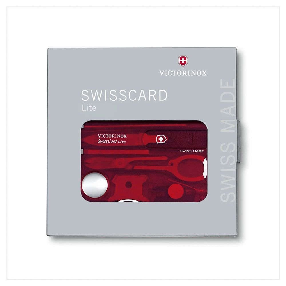 VICTORINOX 瑞士維氏 SwissCard Classic 瑞士卡/13用/透紅 0.7300.T