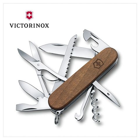 VICTORINOX 瑞士維氏 Huntsman Wood 13用瑞士刀/胡桃木 1.3711.63