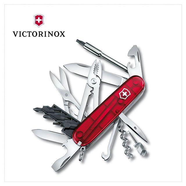 VICTORINOX 維氏 瑞士刀 CyberTool M 電腦工具刀 34用/透紅 1.7725.T