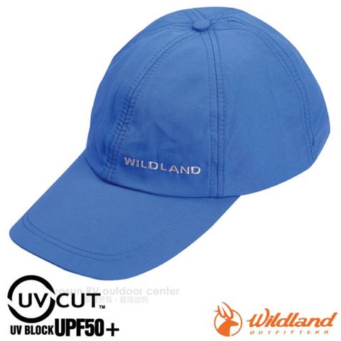 WILDLAND 荒野 新款 中性抗UV透氣棒球帽.防晒遮陽帽.鴨舌帽.休閒帽/UPF50_W1013 地中海藍