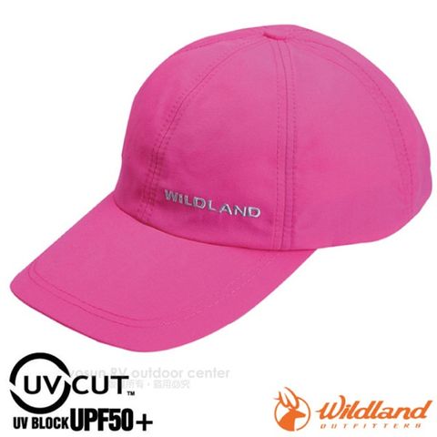 WILDLAND 荒野 新款 中性抗UV透氣棒球帽.防晒遮陽帽.鴨舌帽.休閒帽/UPF50_W1013 深粉紅