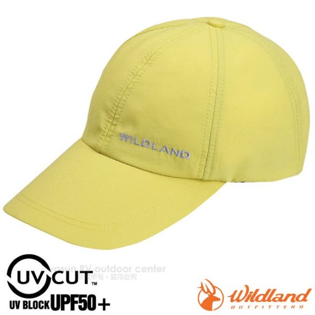 WILDLAND 荒野 新款 中性抗UV透氣棒球帽.防晒遮陽帽.鴨舌帽.休閒帽/UPF50_W1013 檸檬黃