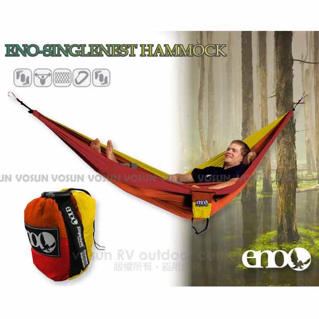 ENO 【美國 】SINGLENEST HAMMOCK 高透氣超耐用單人吊床 (含收納袋)_SH017 夕陽