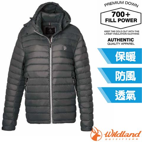 WILDLAND 荒野 男新款 700FP可回溯羽絨連帽外套.夾克.風衣_0B02102-93 深灰色