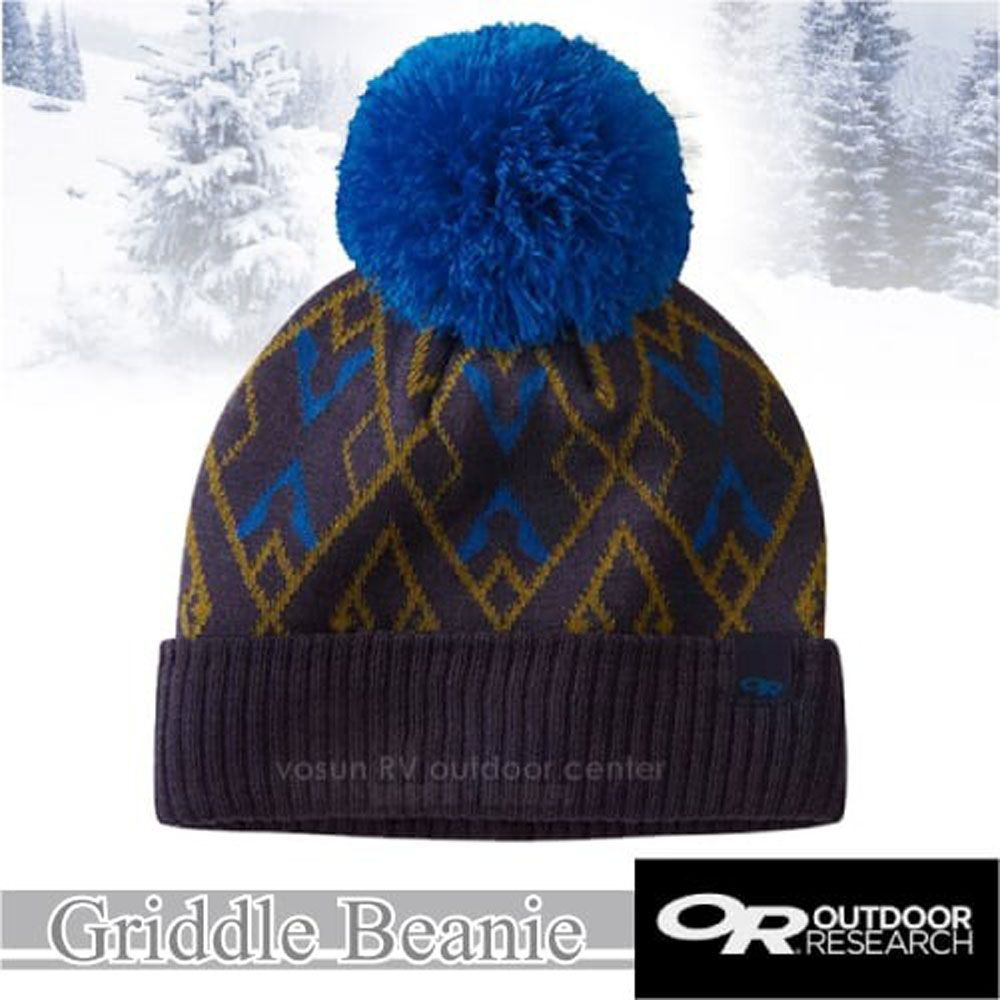 Outdoor Research 新款 Griddle Beanie 羊毛冬日復古小圓球毛帽/277639-0256 暮光藍