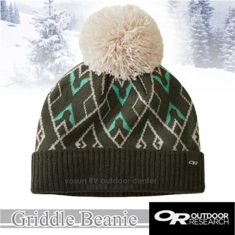 Outdoor Research 新款 Griddle Beanie 羊毛冬日復古小圓球毛帽/277639-1858 冷杉綠