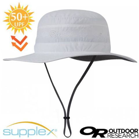 Outdoor Research Solar Roller Sun Hat 超輕防曬抗UV透氣可調可收折中盤帽(UPF 50+)登山健行圓盤帽_243442-2036 白/米繡