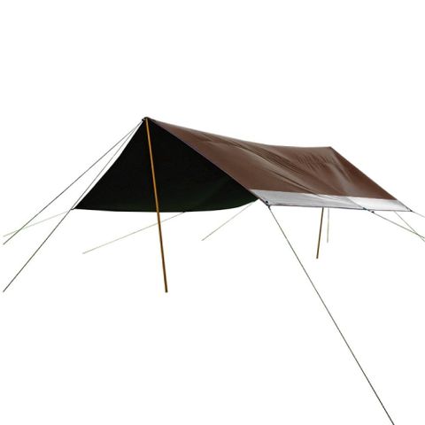 【North Field】Cross 黑神盾_300D 5*8m抗撕裂防水遮光黑膠天幕套裝組/NFT-580R 咖啡/銀灰