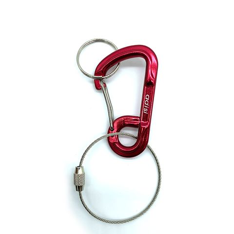 ADISI 新鍛造D型鋁鈎環加纜繩圈AS10058 陽極紅