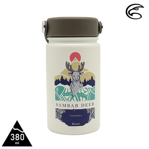 ADISI 不鏽鋼保溫瓶 AS21048 / 米白-梅花鹿 (380ml)