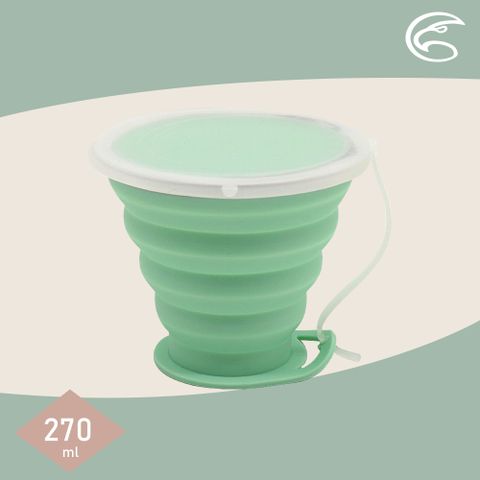 ADISI 隨身折疊杯 AS23078 / 粉綠色 (270ml)