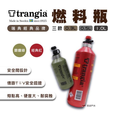 Trangia 【瑞典】燃料瓶 0.3L_經典紅