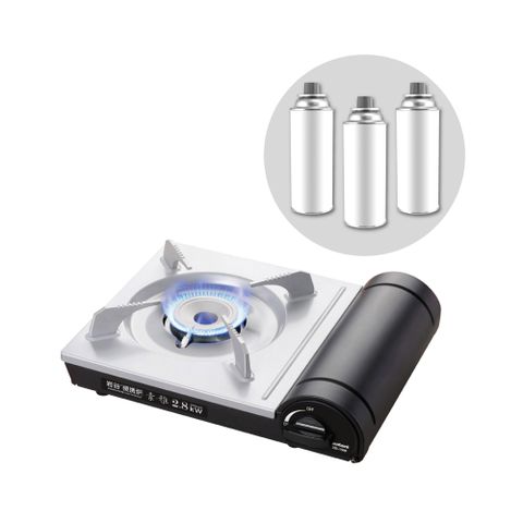 【日本Iwatani】岩谷素雅磁式卡式瓦斯爐-2.8kW-搭贈3入瓦斯罐