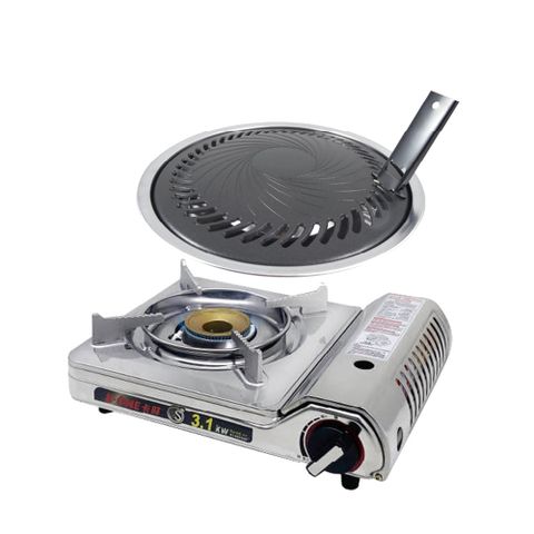 卡旺K1-A021HST攜帶式卡式爐+超級燒烤盤K1BQ-007