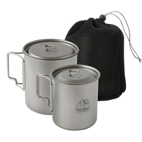 Horizon 天際線 純鈦野營馬克杯大小雙杯組