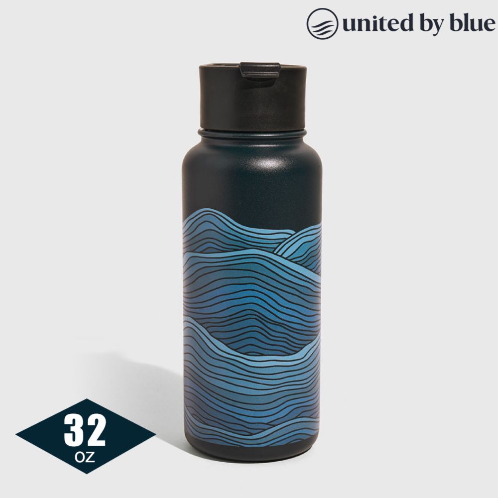 United by Blue  32oz 不鏽鋼保溫瓶 707-277605-海浪-深藍 (945ml)