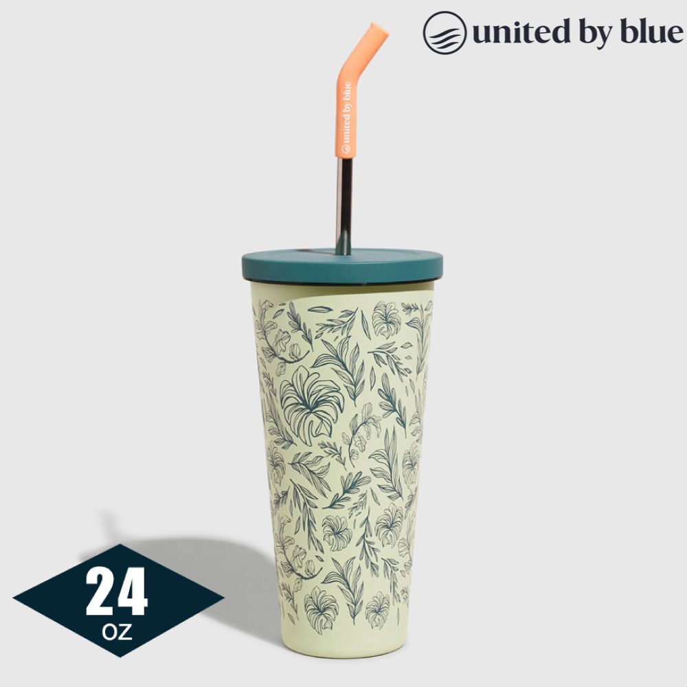 United by Blue  24oz Tumbler 不鏽鋼隨行杯 707-283607-植物-米白 (700ml)