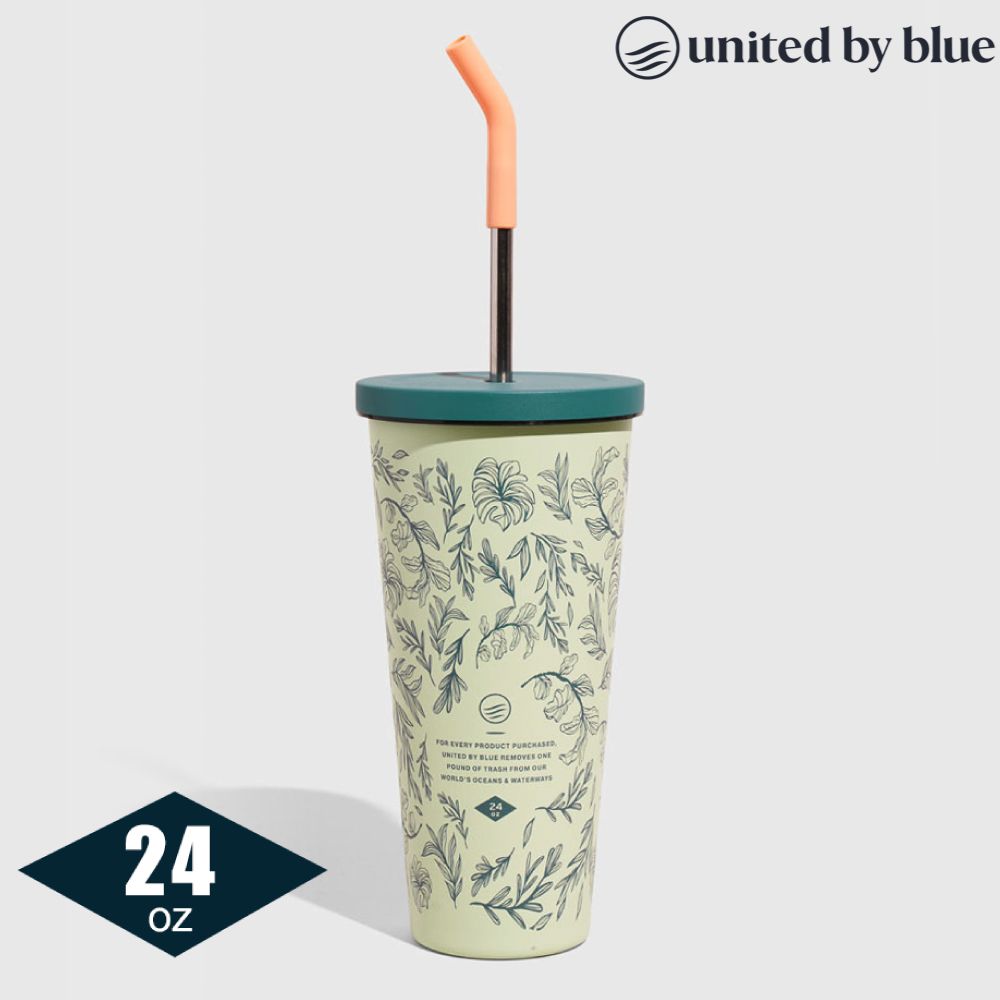 United by Blue  24oz Tumbler 不鏽鋼隨行杯 707-283607-植物-米白 (700ml)