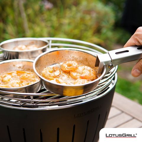 【德國 LotusGrill】不鏽鋼平底鍋組（4鍋+1可拆卸手柄）