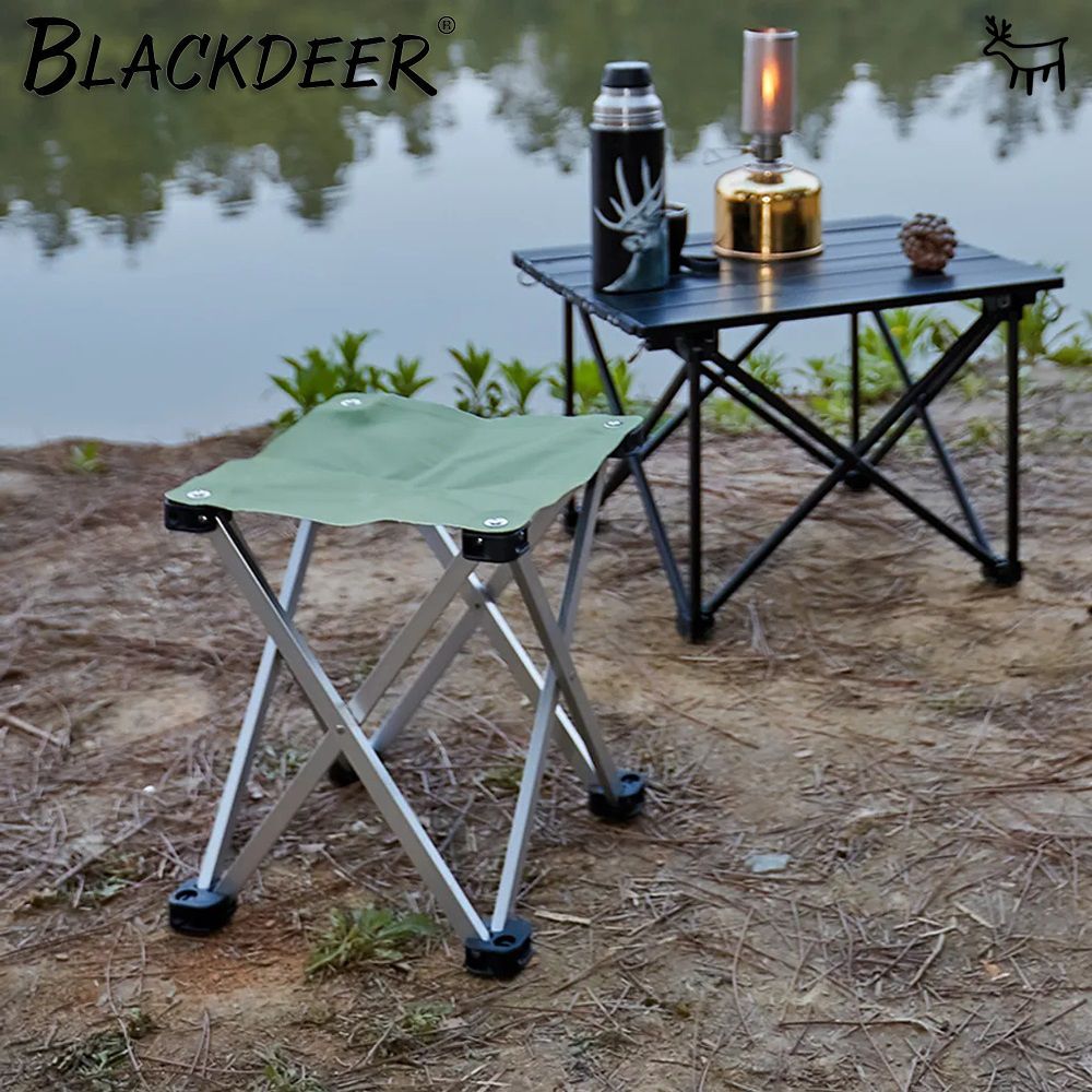 BLACKDEER 黑鹿 鋁合金四方摺疊凳-暗夜綠