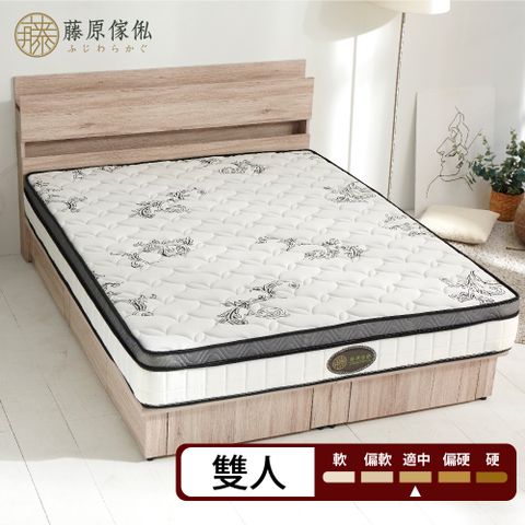 【藤原傢俬】竹炭紗防螨抗菌蜂巢式獨立筒床墊雙人(5尺)3H-4