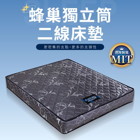 IDEA 透氣緹花二線蜂巢獨立筒床墊/3.5尺單人加大
