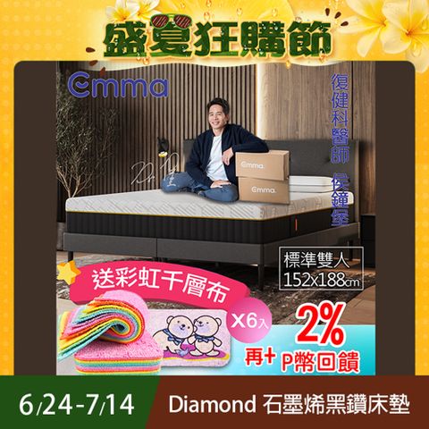 【德國Emma】Diamond石墨烯黑鑽床墊 (標準雙人)152x188