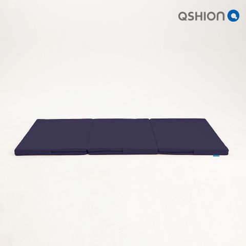 【QSHION】三折式S型單人水洗防螨床墊 收納方便(100%台灣製造)