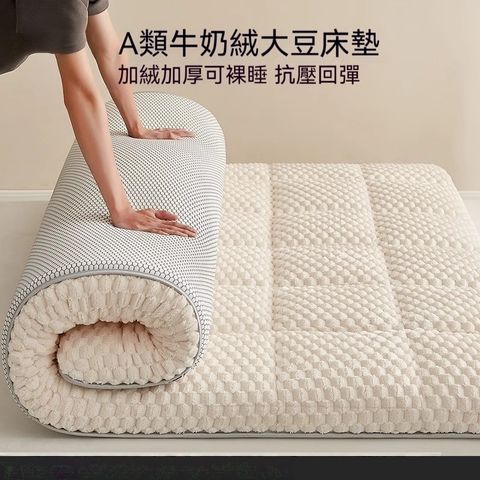 【銘利萊】冬季加厚床墊軟墊子 保暖牛奶絨 家用墊被床褥學生宿舍單人90*190*5CM