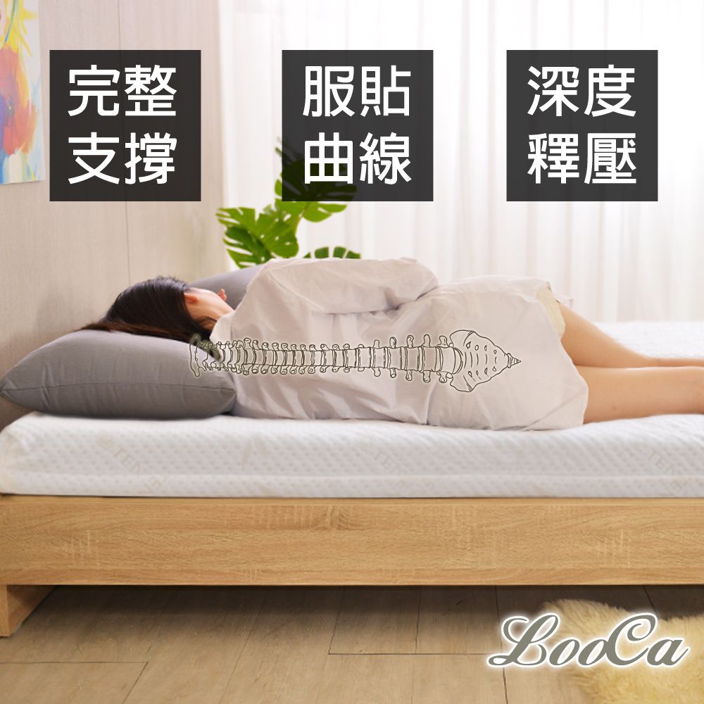 LooCa 御品天絲8cm記憶床墊-單大3.5尺