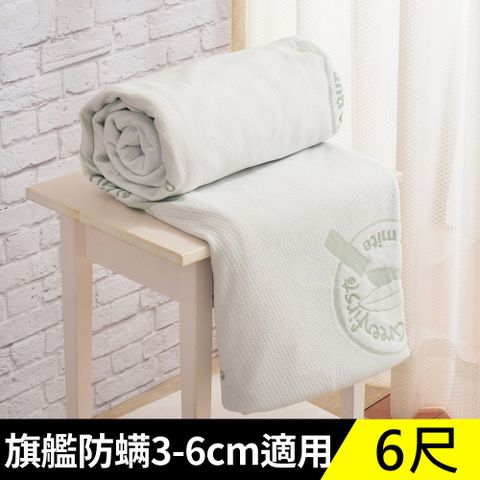 LooCa法國防蹣防蚊旗艦舒柔3-6cm薄床墊布套-加大6尺